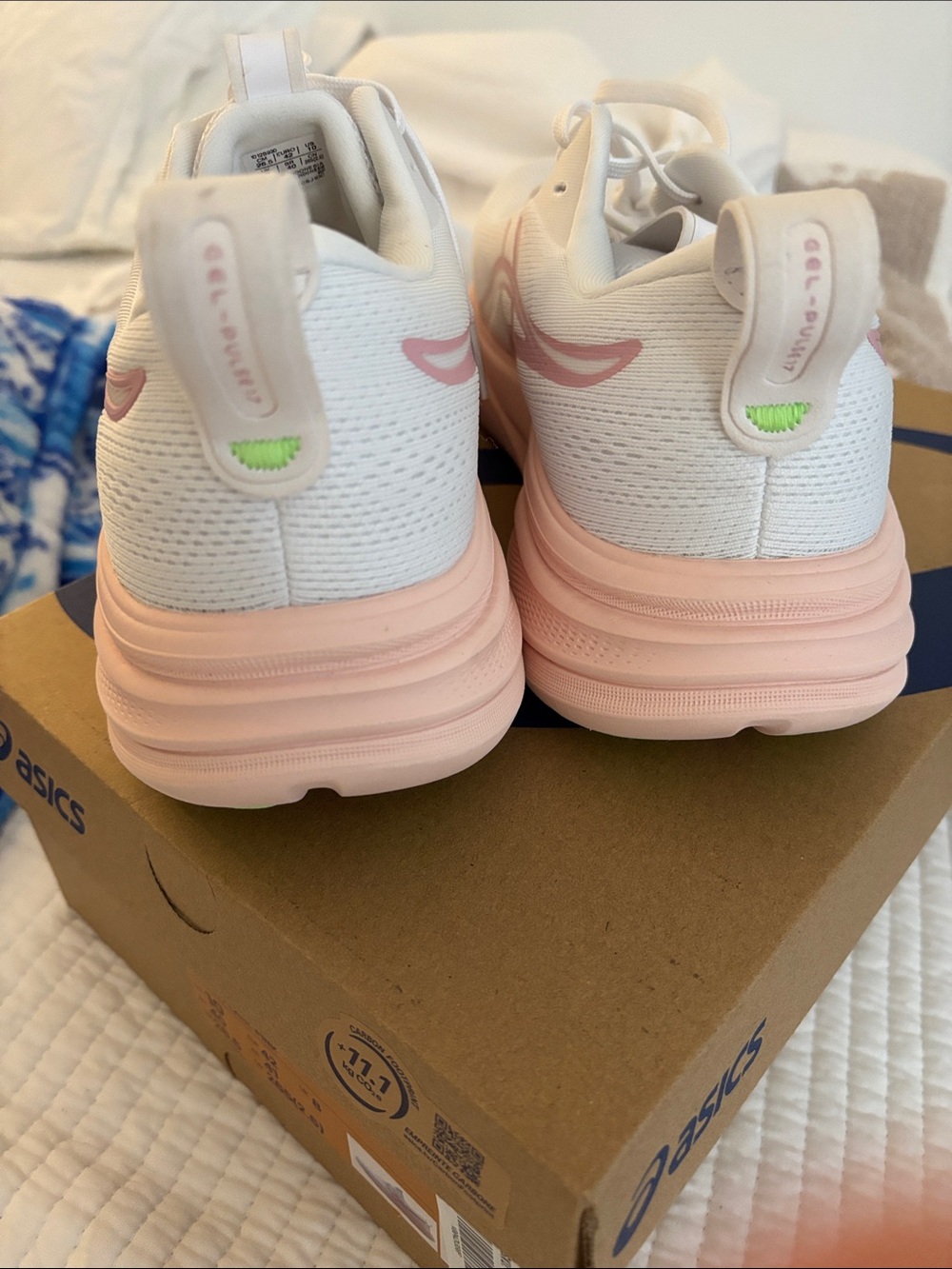 Asics Women's White Running Shoes with Soft Pink Accents - Picture 8 of 8